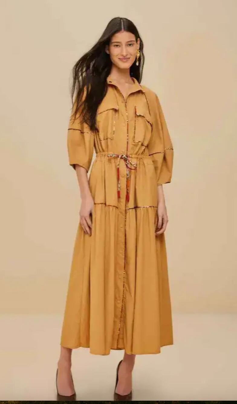 FARM RIO Chemise midi shirt dress